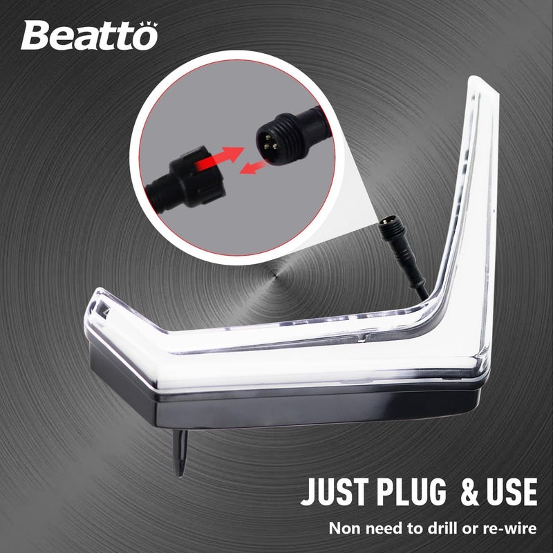Beatto RZR XP Front Accent Lights, White & Amber Fang Lights Compatible with Polaris RZR 1000 XP XP4 Turbo S 2019-2024 RZR Trail S1000 900 Automotive lighting headlights for vehicles - Image 4